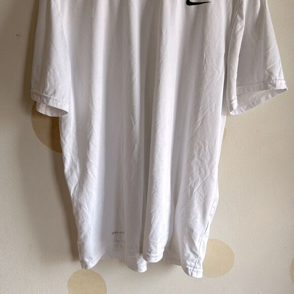 Nike Men's Classic White Tee with Black Logo - Picture 3 of 4